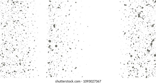 Silver glitter confetti on a white background. Illustration of a drop of shiny particles. Decorative element. Luxury background for your design, cards, invitations, gift, vip. 