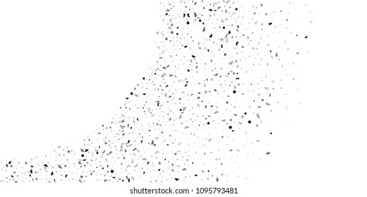 Silver glitter confetti on a white background. Illustration of a drop of shiny particles. Decorative element. Luxury background for your design, cards, invitations, gift, vip. 