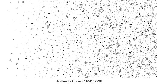 Silver glitter confetti on a white background. Illustration of a drop of shiny particles. Decorative element. Luxury background for your design, cards, invitations, gift, vip. 