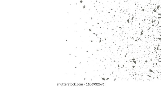 Silver glitter confetti on a white background. Illustration of a drop of shiny particles. Decorative element. Luxury background for your design, cards, invitations, gift, vip. 