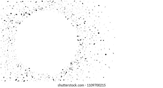 Silver glitter confetti on a white background. Illustration of a drop of shiny particles. Decorative element. Luxury background for your design, cards, invitations, gift, vip. 