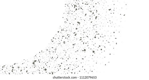 Silver glitter confetti on a white background. Illustration of a drop of shiny particles. Decorative element. Luxury background for your design, cards, invitations, gift, vip. 