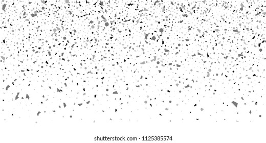 Silver glitter confetti on a white background. Illustration of a drop of shiny particles. Decorative element. Luxury background for your design, cards, invitations, gift, vip. 