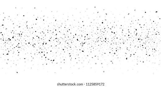 Silver glitter confetti on a white background. Illustration of a drop of shiny particles. Decorative element. Luxury background for your design, cards, invitations, gift, vip. 