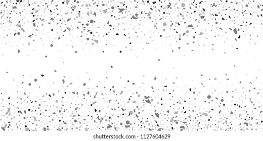 Silver glitter confetti on a white background. Illustration of a drop of shiny particles. Decorative element. Luxury background for your design, cards, invitations, gift, vip. 