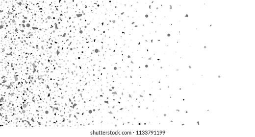 Silver glitter confetti on a white background. Illustration of a drop of shiny particles. Decorative element. Luxury background for your design, cards, invitations, gift, vip. 
