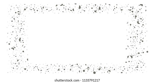 Silver glitter confetti on a white background. Illustration of a drop of shiny particles. Decorative element. Luxury background for your design, cards, invitations, gift, vip. 