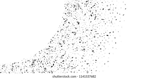 Silver glitter confetti on a white background. Illustration of a drop of shiny particles. Decorative element. Luxury background for your design, cards, invitations, gift, vip. 