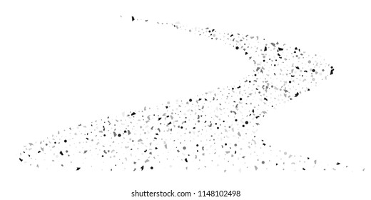 Silver glitter confetti on a white background. Illustration of a drop of shiny particles. Decorative element. Luxury background for your design, cards, invitations, gift, vip. 