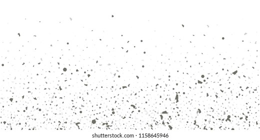 Silver glitter confetti on a white background. Illustration of a drop of shiny particles. Decorative element. Luxury background for your design, cards, invitations, gift, vip. 