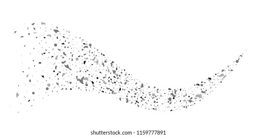 Silver glitter confetti on a white background. Illustration of a drop of shiny particles. Decorative element. Luxury background for your design, cards, invitations, gift, vip. 
