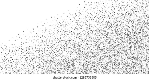 Silver glitter confetti on a white background. Illustration of a drop of shiny particles. Decorative element. Luxury background for your design, cards, invitations, gift, vip.
