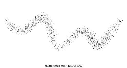Silver glitter confetti on a white background. Illustration of a drop of shiny particles. Decorative element. Luxury background for your design, cards, invitations, gift, vip.