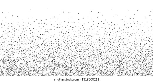 Silver glitter confetti on a white background. Illustration of a drop of shiny particles. Decorative element. Luxury background for your design, cards, invitations, gift, vip.