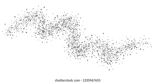 Silver glitter confetti on a white background. Illustration of a drop of shiny particles. Decorative element. Luxury background for your design, cards, invitations, gift, vip.