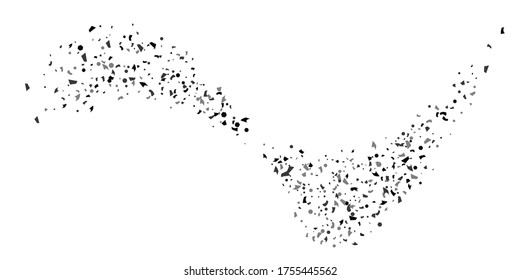Silver glitter confetti on a white background. Illustration of a drop of shiny particles. Decorative element. Luxury background for your design, cards, invitations, gift, vip. 