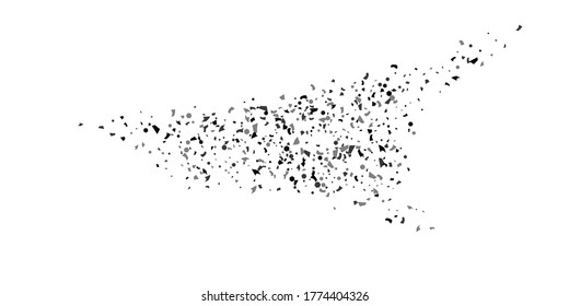 Confeti de brillo plateado sobre un fondo blanco. Ilustración de una gota de partículas brillantes. Elemento decorativo. Lujo para su diseño, tarjetas, invitaciones, regalo, vip. 