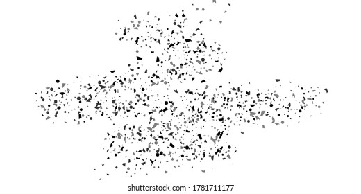 Silver glitter confetti on a white background. Illustration of a drop of shiny particles. Decorative element. Luxury background for your design, cards, invitations, gift, vip. 