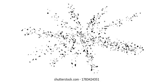 Silver glitter confetti on a white background. Illustration of a drop of shiny particles. Decorative element. Luxury background for your design, cards, invitations, gift, vip. 