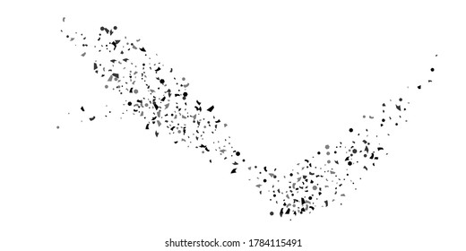 Silver glitter confetti on a white background. Illustration of a drop of shiny particles. Decorative element. Luxury background for your design, cards, invitations, gift, vip. 