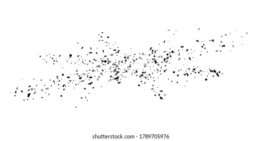 Silver glitter confetti on a white background. Illustration of a drop of shiny particles. Decorative element. Luxury background for your design, cards, invitations, gift, vip. 