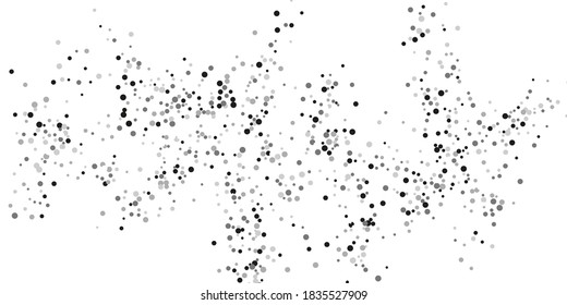 Silver glitter confetti on a white background. Illustration of a drop of shiny particles. Decorative element. Luxury background for your design, cards, invitations, gift, vip. 