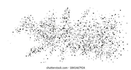  Silver glitter confetti on a white background. Illustration of a drop of shiny particles. Decorative element. Luxury background for your design, cards, invitations, gift, vip. 