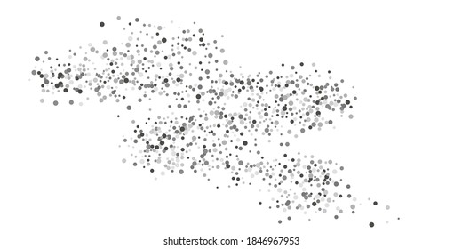  Silver glitter confetti on a white background. Illustration of a drop of shiny particles. Decorative element. Luxury background for your design, cards, invitations, gift, vip. 