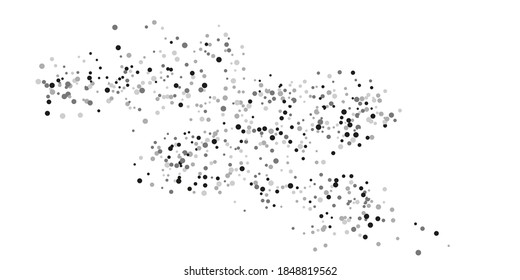  Silver glitter confetti on a white background. Illustration of a drop of shiny particles. Decorative element. Luxury background for your design, cards, invitations, gift, vip. 