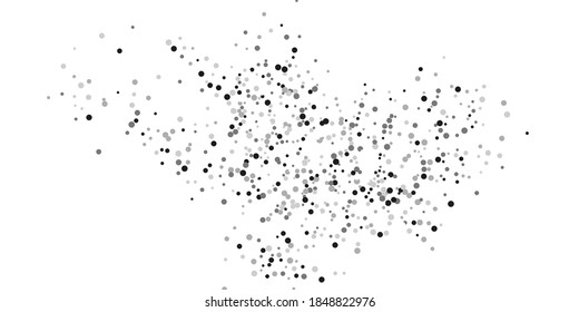  Silver glitter confetti on a white background. Illustration of a drop of shiny particles. Decorative element. Luxury background for your design, cards, invitations, gift, vip. 
