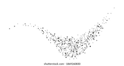  Silver glitter confetti on a white background. Illustration of a drop of shiny particles. Decorative element. Luxury background for your design, cards, invitations, gift, vip. 