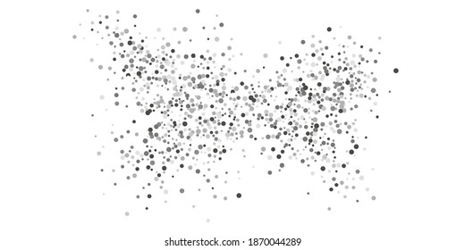  Silberglitter Konfetti auf weißem Hintergrund. Illustration eines Tropfens glänzender Partikel. Dekoratives Element. Luxuriöser Hintergrund für Ihr Design, Karten, Einladungen, Geschenk, Vip. 
