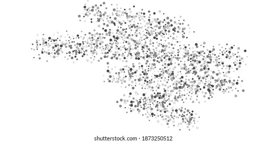  Silver glitter confetti on a white background. Illustration of a drop of shiny particles. Decorative element. Luxury background for your design, cards, invitations, gift, vip. 