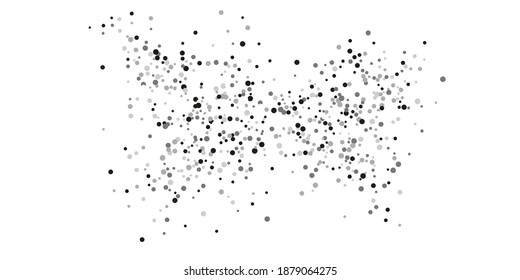 Silver glitter confetti on a white background. Illustration of a drop of shiny particles. Decorative element. Luxury background for your design, cards, invitations, gift, vip.
