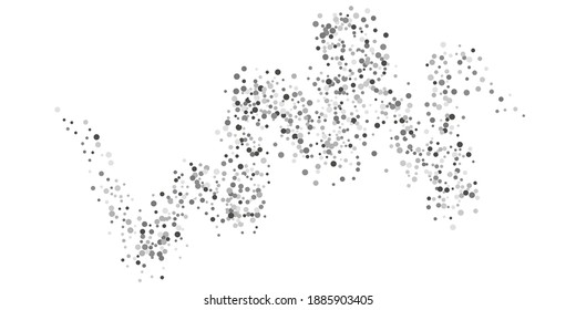  Silver glitter confetti on a white background. Illustration of a drop of shiny particles. Decorative element. Luxury background for your design, cards, invitations, gift, vip. 