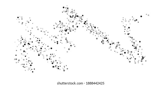  Silver glitter confetti on a white background. Illustration of a drop of shiny particles. Decorative element. Luxury background for your design, cards, invitations, gift, vip. 