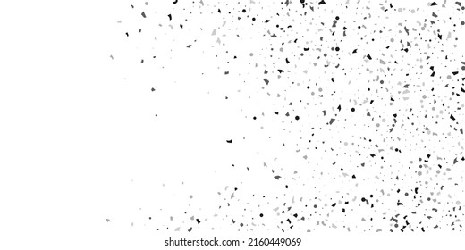  Silberglitter Konfetti auf weißem Hintergrund. Illustration eines Tropfens glänzender Partikel. Dekoratives Element. Luxuriöser Hintergrund für Ihr Design, Karten, Einladungen, Geschenk, Vip. 