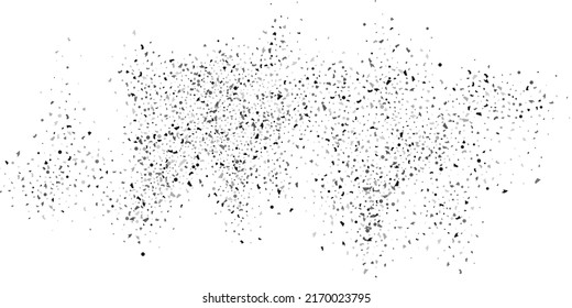 Silver glitter confetti on a white background. Illustration of a drop of shiny particles.