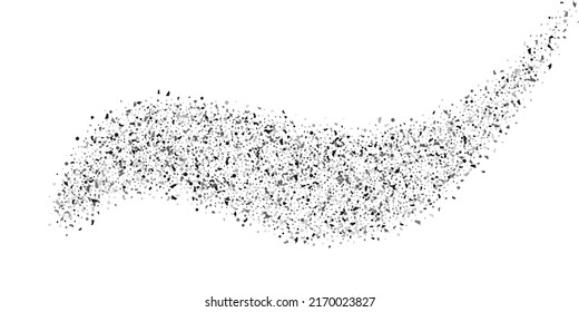 Silver glitter confetti on a white background. Illustration of a drop of shiny particles.