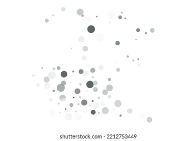 Silver glitter confetti on a white background. Illustration of a drop of shiny particles. Decorative element. Luxury background for your design, cards, invitations, gift, vip. 