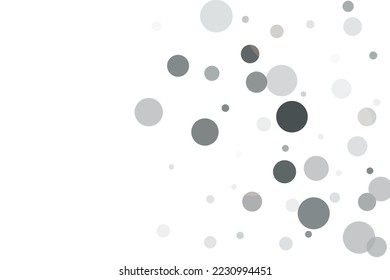 Silver glitter confetti on a white background. Illustration of a drop of shiny particles. Decorative element. Luxury background for your design, cards, invitations, gift, vip. 