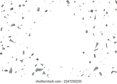 Silver glitter confetti on a white background. Decorative element.
