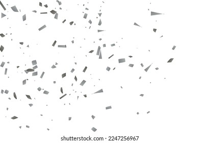 Silver glitter confetti on a white background. Decorative element.