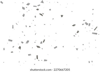 Silberglitter Konfetti auf weißem Hintergrund. Illustration eines Tropfens glänzender Partikel. Dekoratives Element. Luxuriöser Hintergrund für Ihr Design, Karten, Einladungen, Geschenk, Vip. 