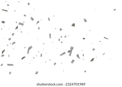 Silver glitter confetti on a white background. Illustration of a drop of shiny particles. Decorative element. Luxury background for your design, cards, invitations, gift, vip. 