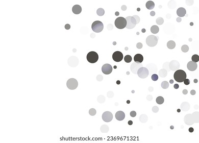 Silver glitter confetti on a white background. Illustration of a drop of shiny particles. Decorative element. Luxury background for your design, cards, invitations, gift, vip. 