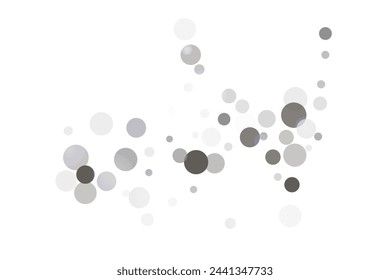 Silber Glitzer Konfetti auf weißem Hintergrund. Illustration eines Tropfens glänzender Partikel. Dekoratives Element. Luxus-Hintergrund für Ihr Design, Karten, Einladungen, Geschenk, VIP. 