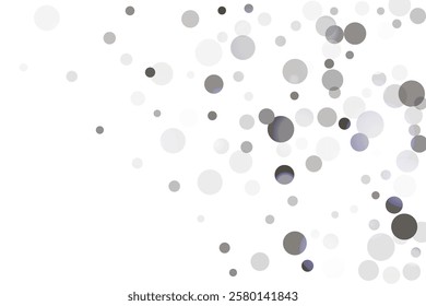 Silver glitter confetti on a white background. Illustration of a drop of shiny particles. Decorative element. Luxury background for your design, cards, invitations, gift, vip.