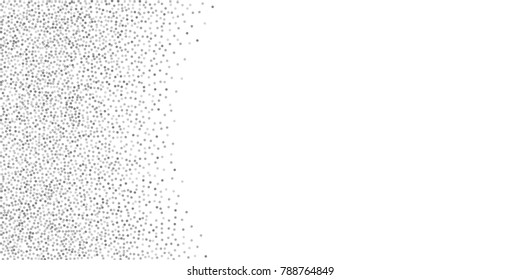 Silver glitter confetti on a white background. Illustration of a drop of shiny particles. Decorative element. Luxury background for your design, cards, invitations, gift, vip.