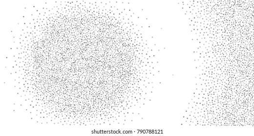 Silver glitter confetti on a white background. Illustration of a drop of shiny particles. Decorative element. Luxury background for your design, cards, invitations, gift, vip.